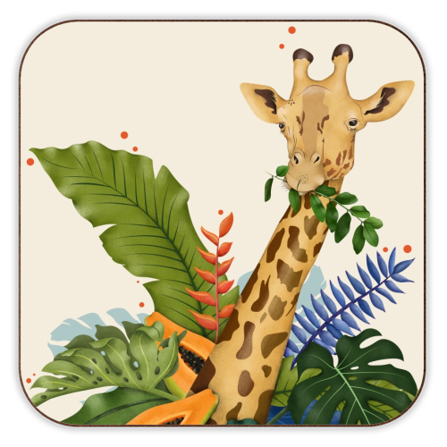 The Giraffe - personalised beer coaster by Fatpings_studio