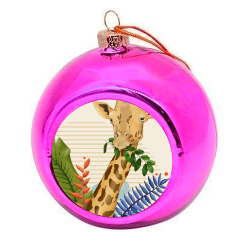 The Giraffe - colourful christmas bauble by Fatpings_studio