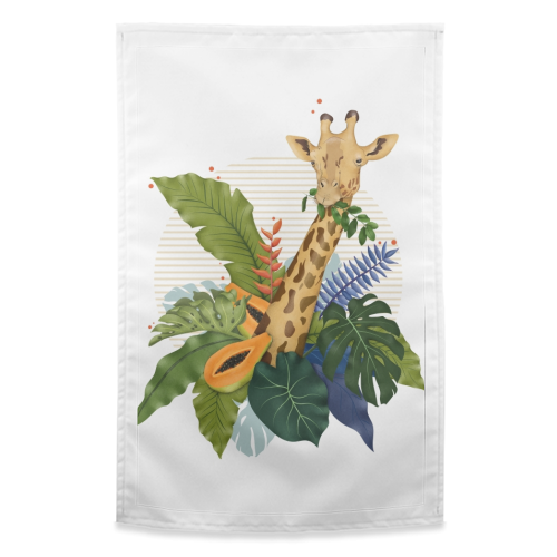 The Giraffe - funny tea towel by Fatpings_studio