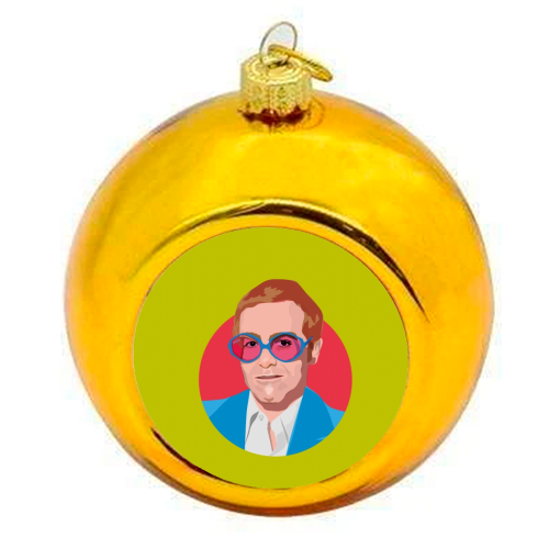Elton John - colourful christmas bauble by SABI KOZ