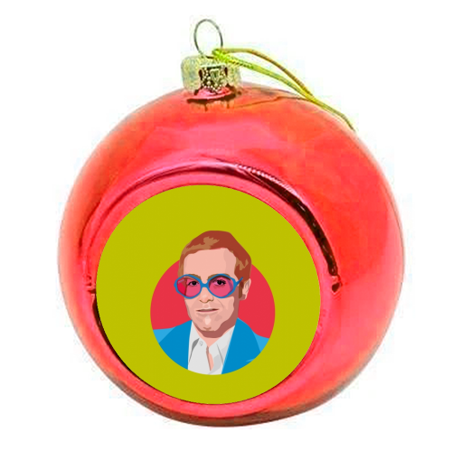 Elton John - colourful christmas bauble by SABI KOZ