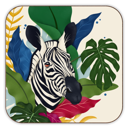The Zebra - personalised beer coaster by Fatpings_studio