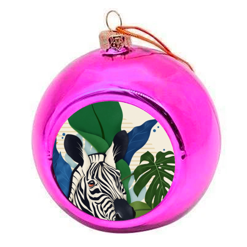 The Zebra - colourful christmas bauble by Fatpings_studio