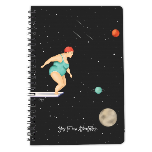 Yes To New Adventures - personalised A4, A5, A6 notebook by Fatpings_studio