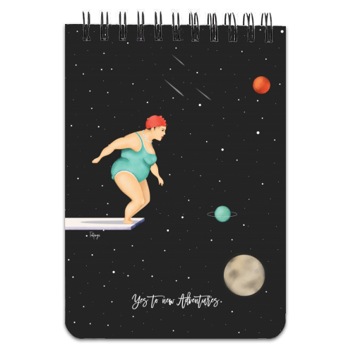 Yes To New Adventures - personalised A4, A5, A6 notebook by Fatpings_studio