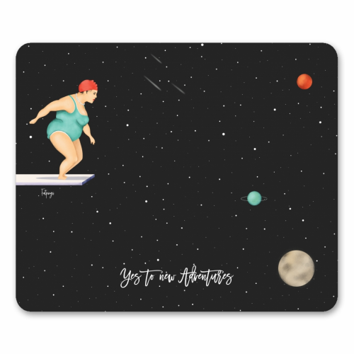 Yes To New Adventures - funny mouse mat by Fatpings_studio