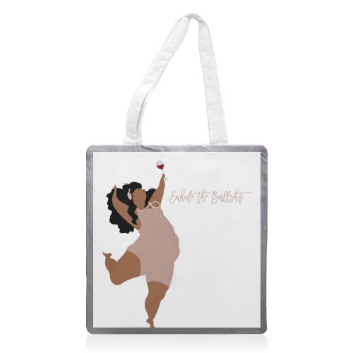 Exhale the Bullshit - printed tote bag by Fatpings_studio