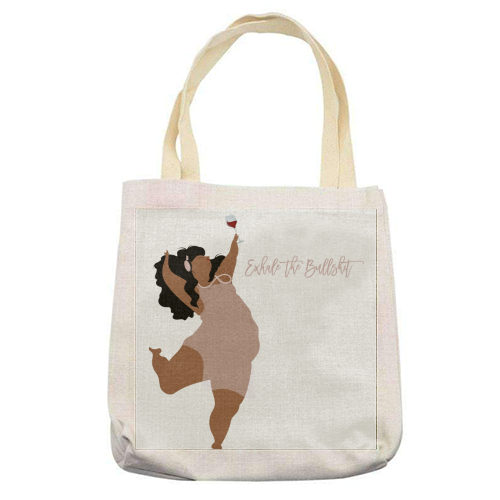 Exhale the Bullshit - printed tote bag by Fatpings_studio