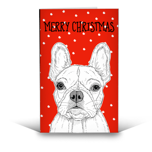 French Bulldog Christmas Greeting - funny greeting card by Adam Regester