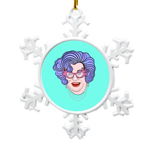 Dame Edna Everage - snowflake decoration by Adam Regester