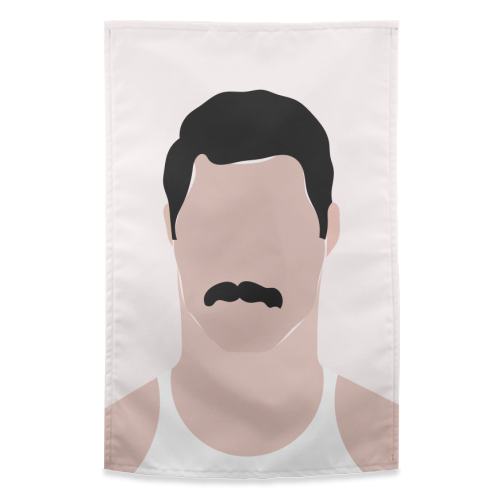 Freddie Minimal Portrait - funny tea towel by Adam Regester