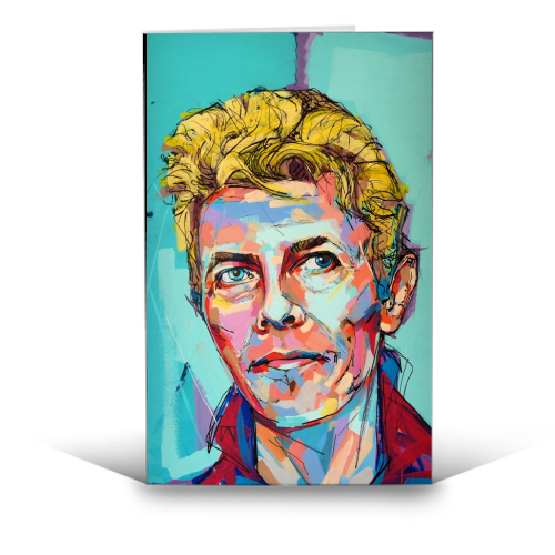 Hopeful Bowie - funny greeting card by Laura Selevos