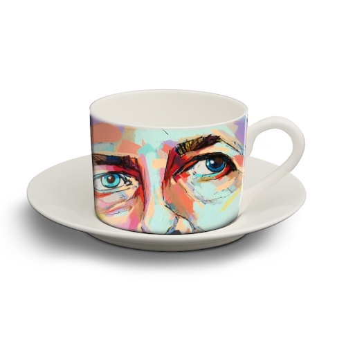 Hopeful Bowie - personalised cup and saucer by Laura Selevos