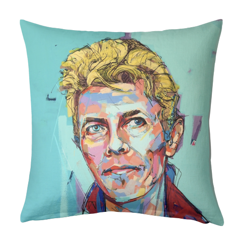 Hopeful Bowie - designed cushion by Laura Selevos