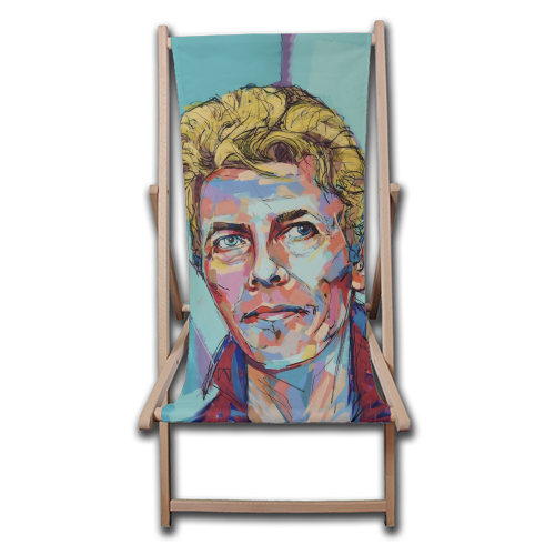 Hopeful Bowie - canvas deck chair by Laura Selevos