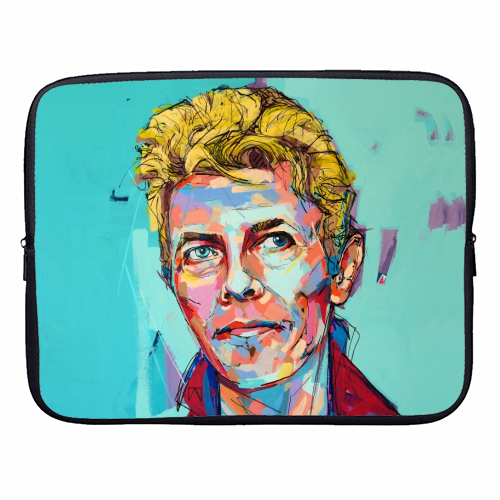 Hopeful Bowie - designer laptop sleeve by Laura Selevos