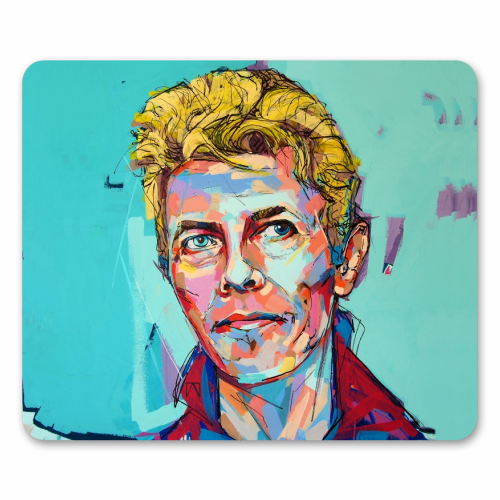 Hopeful Bowie - funny mouse mat by Laura Selevos