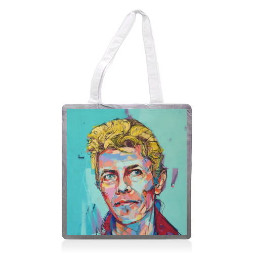 Hopeful Bowie - printed tote bag by Laura Selevos