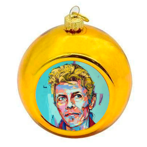 Hopeful Bowie - colourful christmas bauble by Laura Selevos