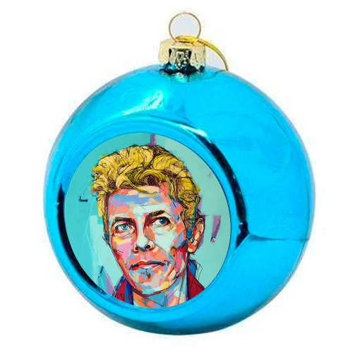 Hopeful Bowie - colourful christmas bauble by Laura Selevos