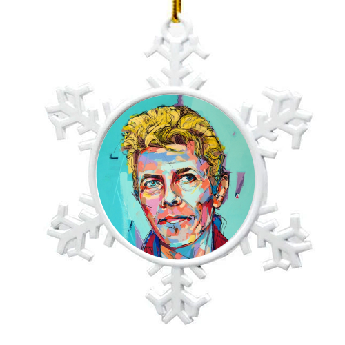 Hopeful Bowie - snowflake decoration by Laura Selevos