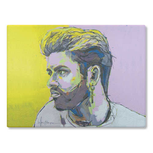 George - glass chopping board by Laura Selevos