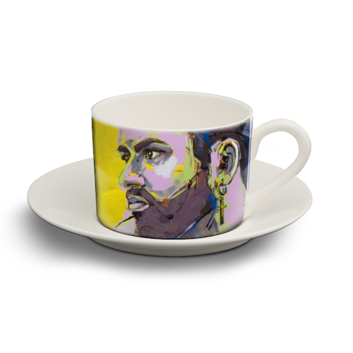 George - personalised cup and saucer by Laura Selevos