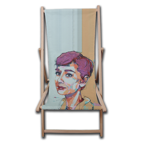 Punk Audrey - canvas deck chair by Laura Selevos