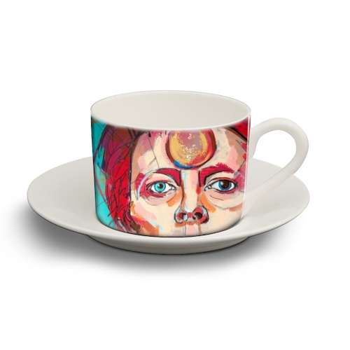 Instant Star - personalised cup and saucer by Laura Selevos