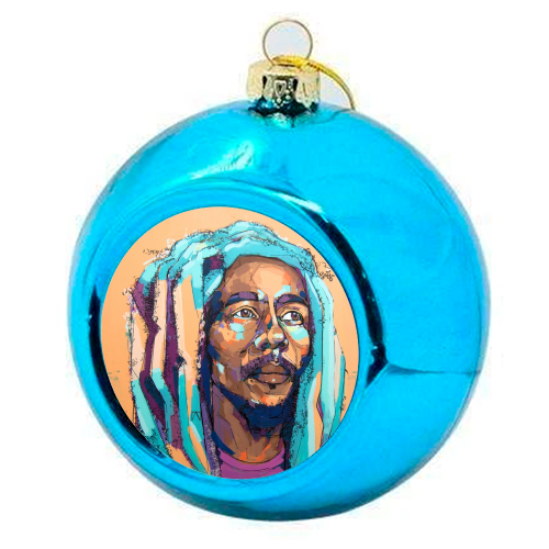 Thoughtful Bob - colourful christmas bauble by Laura Selevos