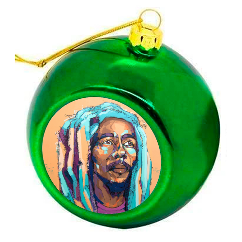 Thoughtful Bob - colourful christmas bauble by Laura Selevos