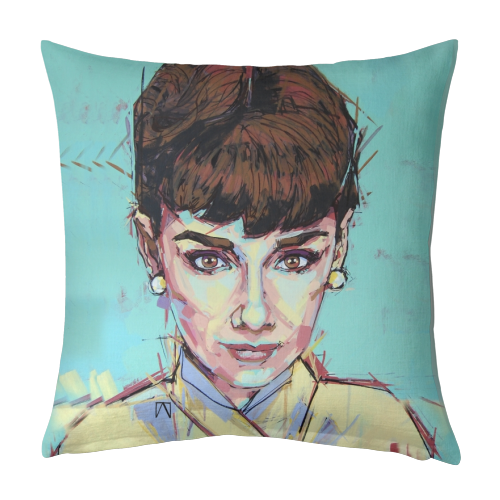 Audrey Gaze - designed cushion by Laura Selevos