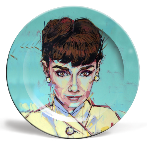 Audrey Gaze - ceramic dinner plate by Laura Selevos