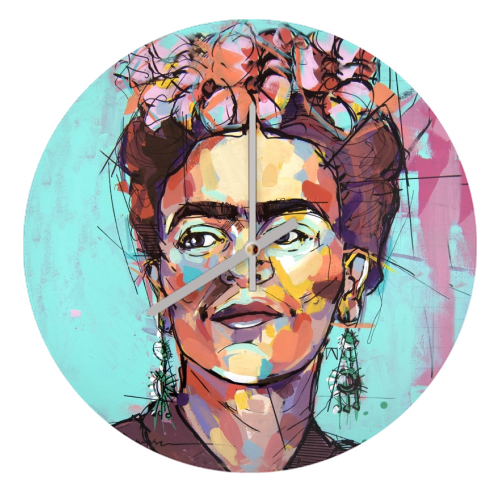 Sassy Frida - quirky wall clock by Laura Selevos