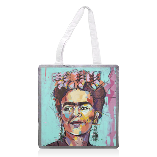 Sassy Frida - printed tote bag by Laura Selevos