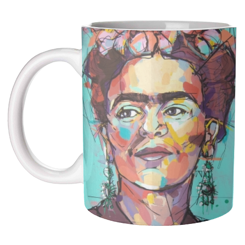 Sassy Frida - unique mug by Laura Selevos