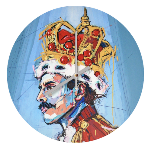 Royal Freddie - quirky wall clock by Laura Selevos