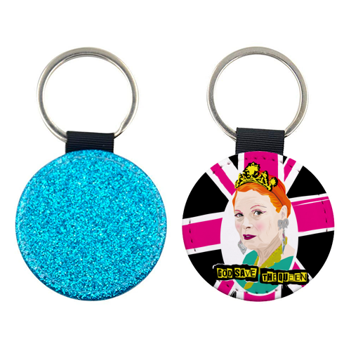 Vivienne Westwood God Save The Queen Pink - personalised picture keyring by SABI KOZ