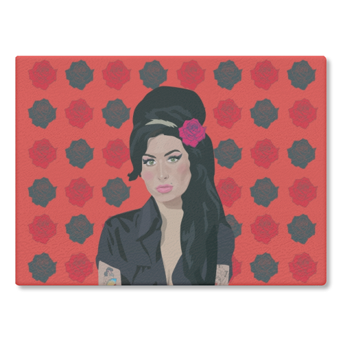 Amy Winehouse - glass chopping board by SABI KOZ