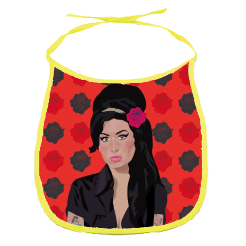 Amy Winehouse - funny baby bib by SABI KOZ