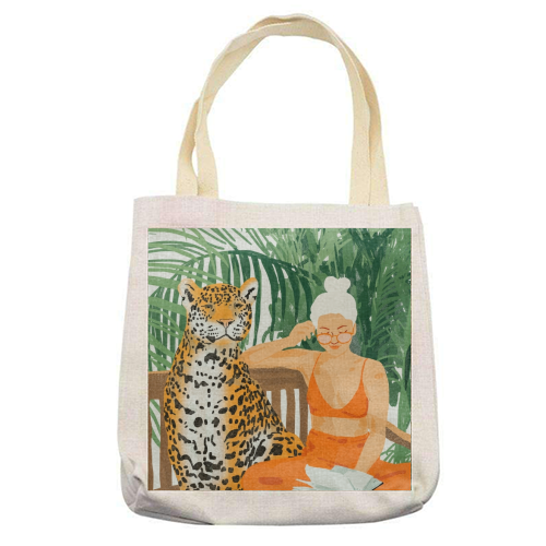 Jungle Vacay II - printed tote bag by Uma Prabhakar Gokhale