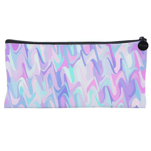 Pastel Squiggles - flat pencil case by Kaleiope Studio