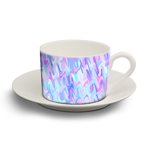 Pastel Squiggles - personalised cup and saucer by Kaleiope Studio