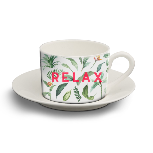 Relax - personalised cup and saucer by The 13 Prints