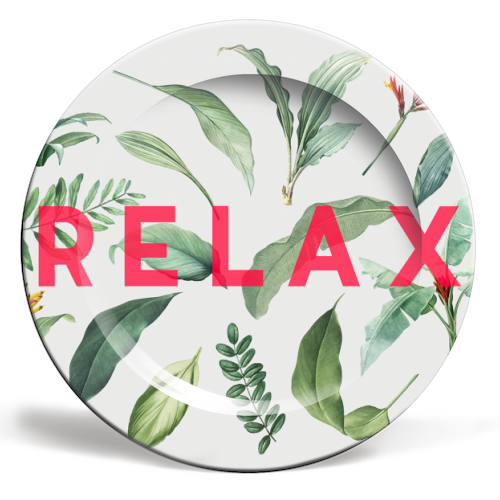 Relax - ceramic dinner plate by The 13 Prints