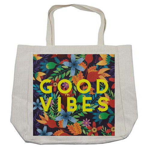 Good Vibes Flowers - cool beach bag by The 13 Prints