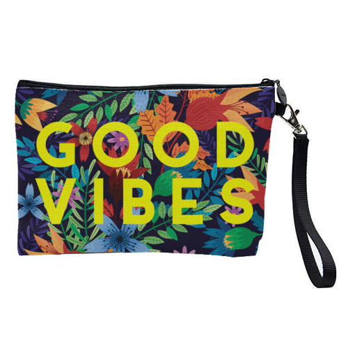 Good Vibes Flowers - pretty makeup bag by The 13 Prints