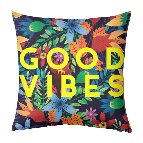Good Vibes Flowers - designed cushion by The 13 Prints