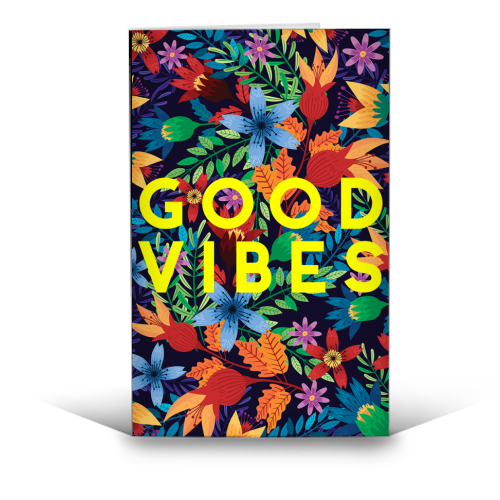 Good Vibes Flowers - funny greeting card by The 13 Prints