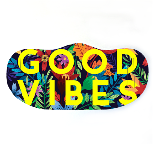 Good Vibes Flowers - face cover mask by The 13 Prints